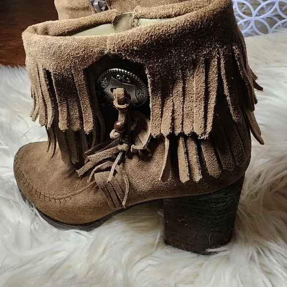 Hippy Western Fringed Booties 7.5 - Picture 10 of 12